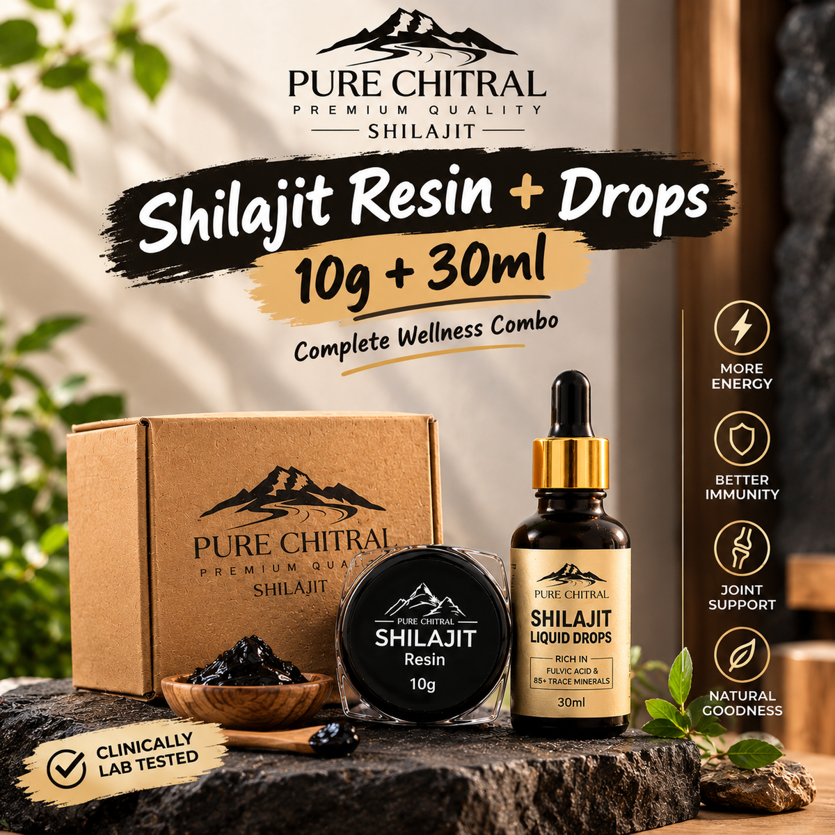 Shilajit (سلاجيت) Resin 10gm + Drops 30ml | Value Pack